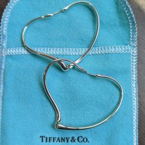 Tiffany & Co. Elsa Peretti Open Heart Hoop Earrings